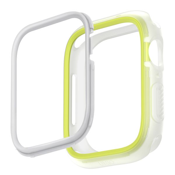 Uniq Moduo Coque Apple Watch avec Lunette interchangeable Apple Watch 4-9 / SE - 44/45 mm - Frost (Lime/White)