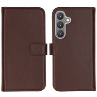 Selencia Étui portefeuille en cuir véritable Samsung Galaxy S24 - Marron foncé