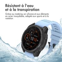 imoshion QuickFit® Bracelet en silicone Stripe Garmin Watch | Fixation 22 mm - Bleu Clair