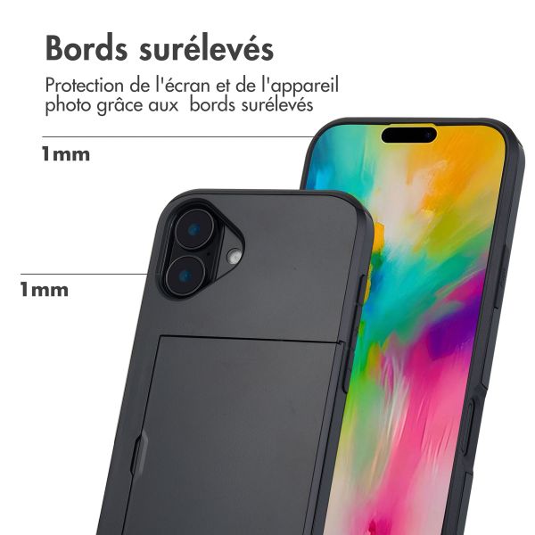 imoshion Coque arrière avec porte-cartes Apple iPhone 16 Plus - Noir