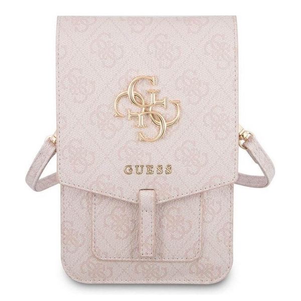 Guess Sacoche de téléphone bandoulière - Pochette d'épaule pour smartphone avec lanière logo 4G - Rose