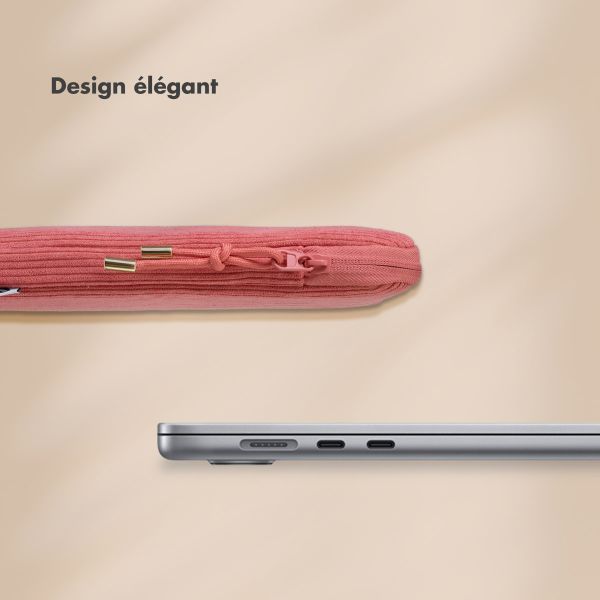 Selencia Pochette ordinateur Corduroy 13-14 pouces - Old Pink