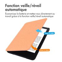 imoshion Étui de liseuse portefeuille Canvas Sleepcover Amazon Kindle (2024) / Amazon Kindle (2022) 11th gen - Peach