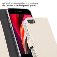 Selencia Étui portefeuille en cuir véritable Apple iPhone SE (2022 / 2020) / 8 / 7 - Greige