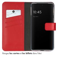 Selencia Étui portefeuille en cuir véritable Google Pixel 7 Pro - Rouge