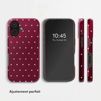 Selencia Coque arrière Vivid Apple iPhone 17 - Happy Dots Burgundy