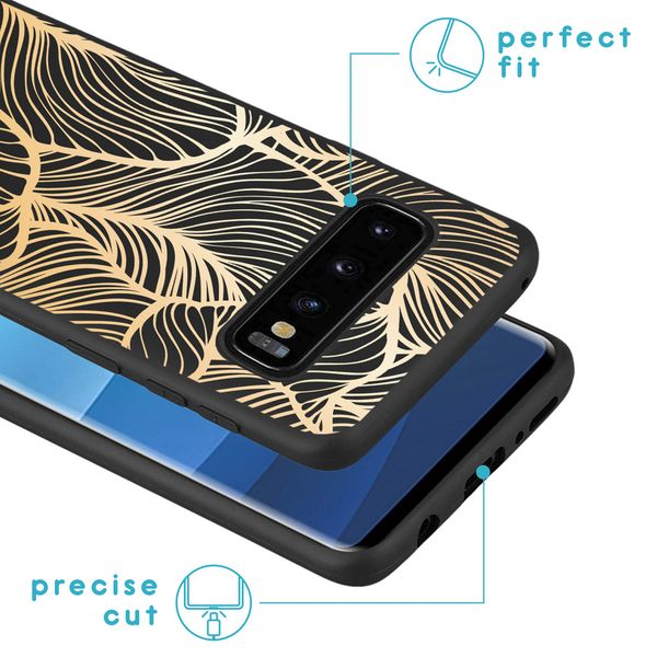 imoshion Coque Design Samsung Galaxy S10 - Feuilles / Noir