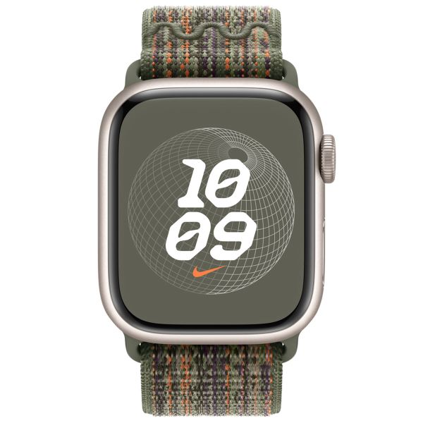 Apple Nike Sport Loop bracelet Apple Watch Series 1 á 9 / SE (38/40/41 mm) | Series 10 (42 mm) - Sequoia/Orange