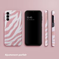 Selencia Coque arrière Vivid Tough Samsung Galaxy A14 (5G/4G) - Colorful Zebra Old Pink