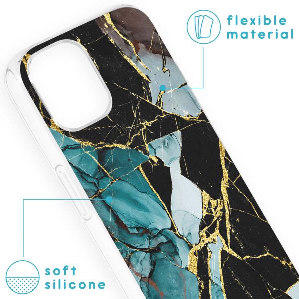 imoshion Coque Design iPhone 13 - Marble - Bleu