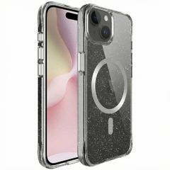 imoshion Coque arrière transparente Pailletée avec MagSafe Apple iPhone 16e - Argent