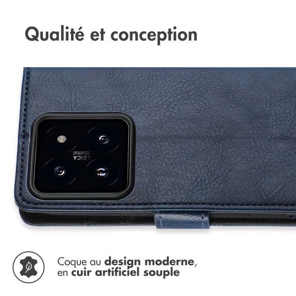 imoshion Étui de téléphone portefeuille Luxe Xiaomi 14 - Bleu foncé