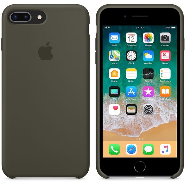 Apple Coque en silicone Apple iPhone 8 Plus / 7 Plus - Dark Olive