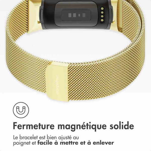 imoshion Bracelet magnétique milanais Fitbit Charge 5 - Taille S - Doré