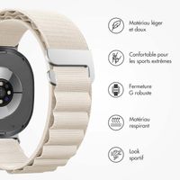 imoshion Bracelet en nylon Alpine Samsung Galaxy Watch 8 (40/44mm) / Classic (46mm) - Blanc