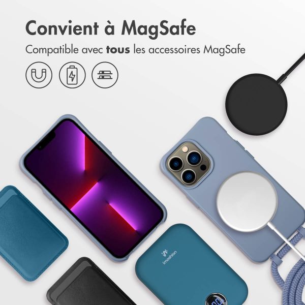 imoshion Coque arrière Color avec cordon amovible et MagSafe Apple iPhone 13 Pro - Ash Blue