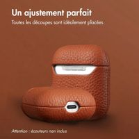 Accezz Coque en cuir véritable  Apple Airpods 1 / 2 - Cognac