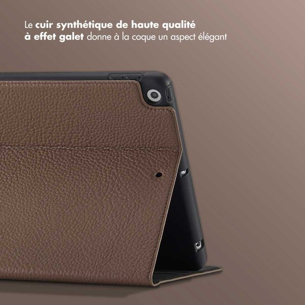 Selencia Coque tablette Riva Apple iPad 9 (2021) 10.2 pouces / iPad 8 (2020) 10.2 pouces / iPad 7 (2019) 10.2 pouces - Mocha Brown