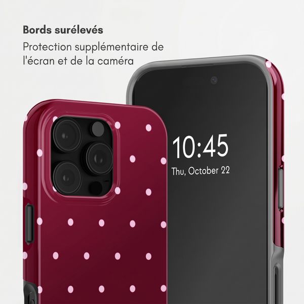 Selencia Coque arrière Vivid Apple iPhone 16 Pro - Happy Dots Burgundy