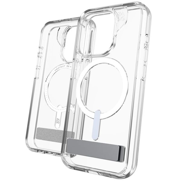 ZAGG Coque Crystal Palace Snap KickStand avec MagSafe iPhone 15 Pro - Transparent