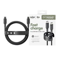 Empower by PanzerGlass Câble de recharge Racing USB-C vers USB-C - 240 W - 2 mètres - Space Black