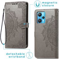 imoshion Etui de téléphone portefeuille Mandala Realme 9 Pro - Gris