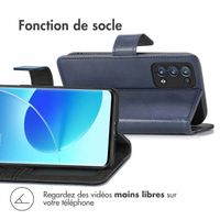 imoshion Étui de téléphone portefeuille Luxe Oppo Reno 6 Pro 5G - Bleu foncé