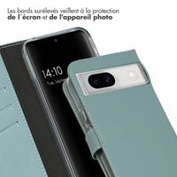 Selencia Étui portefeuille en cuir véritable Google Pixel 8a - Air Blue