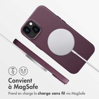 Accezz Coque arrière en cuir avec MagSafe iPhone 13 - Heath Purple