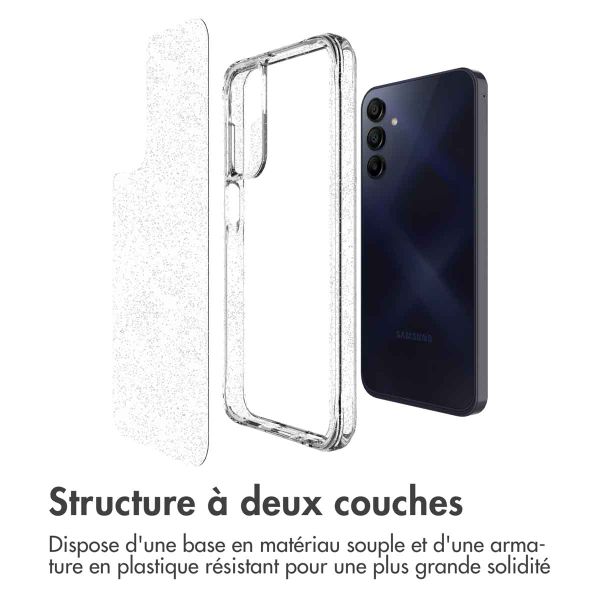 imoshion Coque arrière transparente Pailletée Samsung Galaxy A15 (5G/4G) - Argent