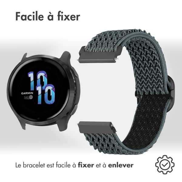 imoshion Bracelet élastique en nylon - Connexion universelle de 22 mm - Gris foncé