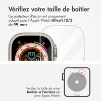 Accezz Protecteur d'écran en verre trempé avec applicateur Apple Watch Ultra 1 / 2 / 3 - 49 mm