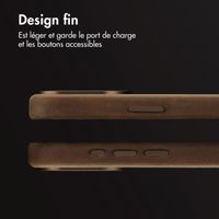 Accezz Coque MagSafe en cuir vintage Apple iPhone 15 Pro - Rustic Brown