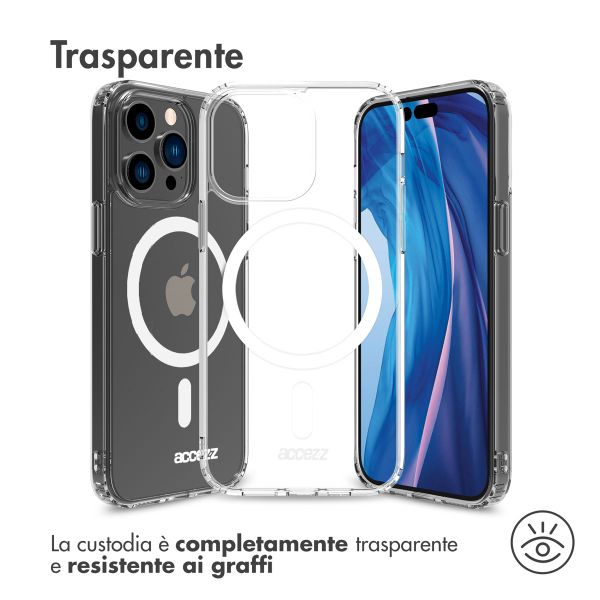 Accezz Coque Clear avec MagSafe Apple iPhone 14 Pro Max - Transparent