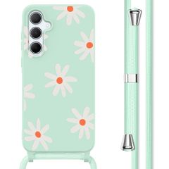 imoshion Coque design en silicone avec cordon Samsung Galaxy A55 - Green Flower Distance