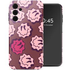 Selencia Coque arrière Vivid Samsung Galaxy A15 (5G) - Wavy Smiley Pink