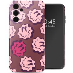 Selencia Coque arrière Vivid Samsung Galaxy A15 (5G/4G) - Wavy Smiley Pink