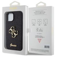 Guess Coque 4G Metal Logo Glitter Apple iPhone 15 - Noir