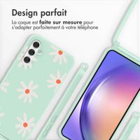 imoshion Coque design en silicone avec cordon Samsung Galaxy A54 (5G) - Green Flower Distance