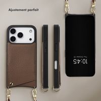 Selencia Coque de télephone Nova avec cordon et porte-cartes Apple iPhone 17 Pro - Mocha Brown