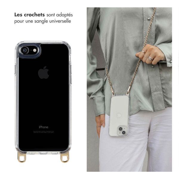Selencia Coque avec crochets amovibles Apple iPhone SE (2022 / 2020) / 8 / 7 - Transparent