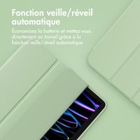 Accezz Étui de téléphone portefeuille Smart Silicone iPad Air 11 pouces (2024) M2 / Air 5 (2022) / iPad Air 4 (2020) - Vert clair