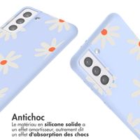 imoshion Coque design en silicone avec cordon Samsung Galaxy S21 - Lila Flower Distance