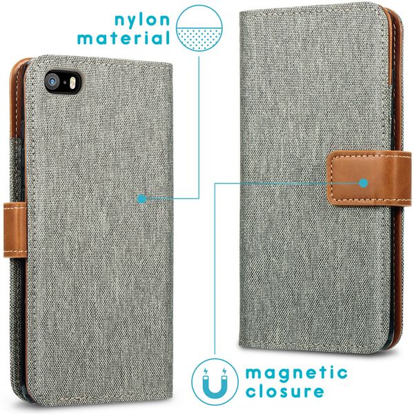 imoshion Étui de téléphone portefeuille Canvas Luxe iPhone SE / 5/5s