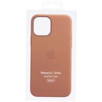 Apple Coque Leather MagSafe Apple iPhone 12 (Pro) - Saddle Brown