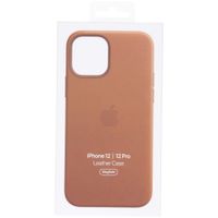 Apple Coque Leather MagSafe iPhone 12 (Pro) - Saddle Brown