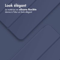 Accezz Coque tablette portefeuille Smart Silicone Apple iPad 9 (2021) 10.2 pouces / iPad 8 (2020) 10.2 pouces / iPad 7 (2019) 10.2 pouces - Bleu foncé