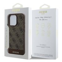 Guess Coque arrière Bottom Stripe 4G Apple iPhone 16 Pro - Marron
