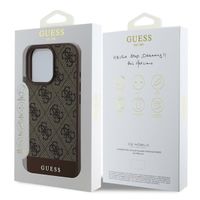 Guess Coque arrière Bottom Stripe 4G iPhone 16 Pro - Brun