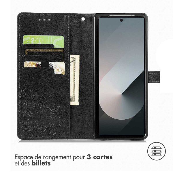 imoshion Etui de téléphone portefeuille Mandala Samsung Galaxy Z Fold 6 - Noir